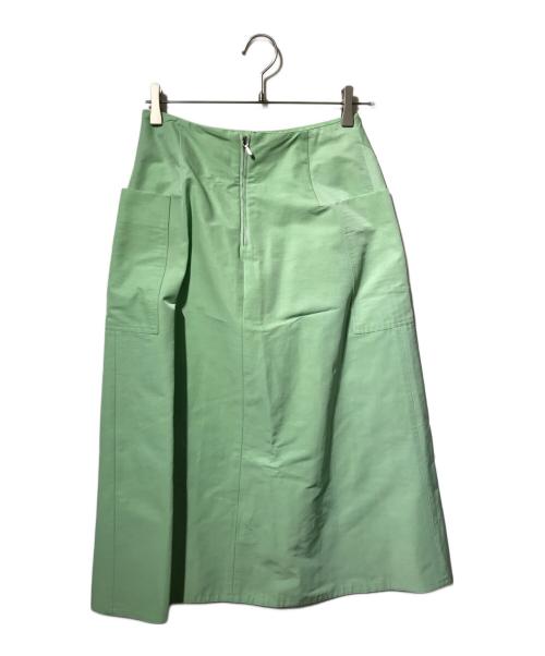 DRAWER（ドゥロワー）DRAWER (ドゥロワー) グログランポケットフレアスカート/膝丈スカート グリーン サイズ:36の古着・服飾アイテム