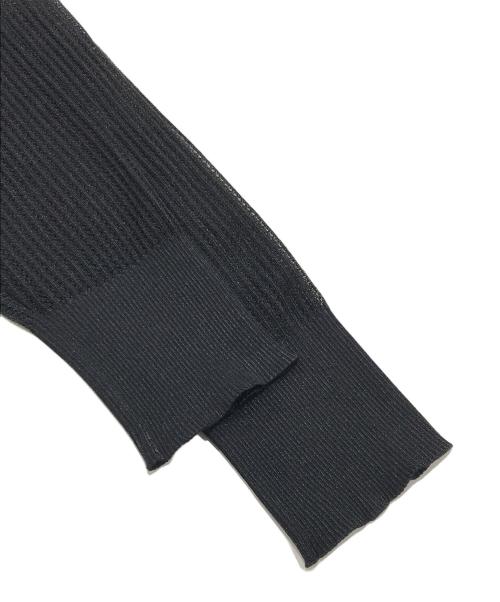 ESTNATION（エストネーション）ESTNATION (エストネーション) アイレットコンビリブニット/シアーリブ切替ニット ブラック サイズ:Fの古着・服飾アイテム