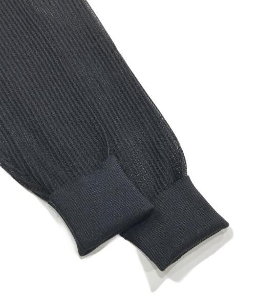 ESTNATION（エストネーション）ESTNATION (エストネーション) アイレットコンビリブニット/シアーリブ切替ニット ブラック サイズ:Fの古着・服飾アイテム