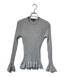 DRAWER（ドゥロワー）の古着「18Gペプラムリブクルーニット」｜グレー