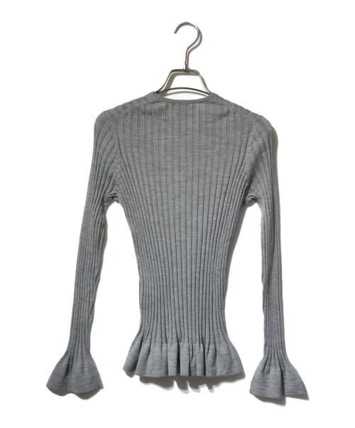 DRAWER（ドゥロワー）Drawer (ドゥロワー) 18Gペプラムリブクルーニット グレー サイズ:1の古着・服飾アイテム