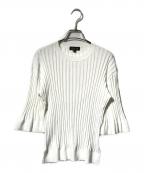 DRAWERドゥロワー）の古着「16Gフレアスリーブリブニット」｜ホワイト