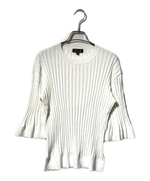 DRAWER（ドゥロワー）Drawer (ドゥロワー) 16Gフレアスリーブリブニット ホワイト サイズ:1の古着・服飾アイテム