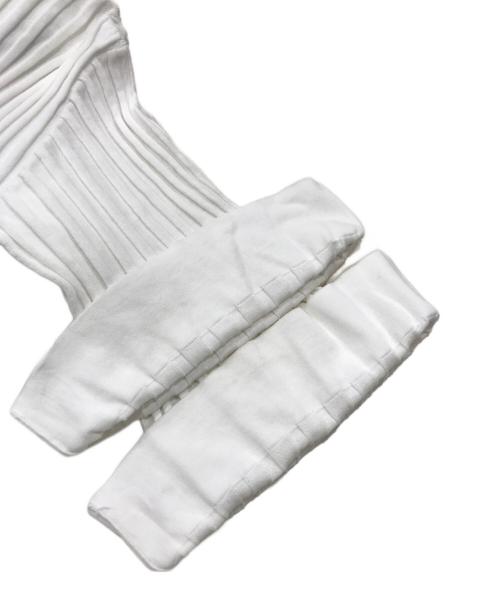 DRAWER（ドゥロワー）Drawer (ドゥロワー) 16Gフレアスリーブリブニット ホワイト サイズ:1の古着・服飾アイテム