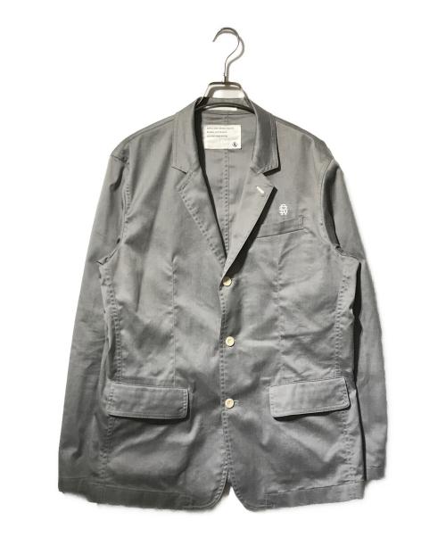 ROUGH&SWELL（ラフアンドスウェル）ROUGH&SWELL (ラフアンドスウェル) 3Bジャケット/ロゴ入りジャケット グレー サイズ:Lの古着・服飾アイテム