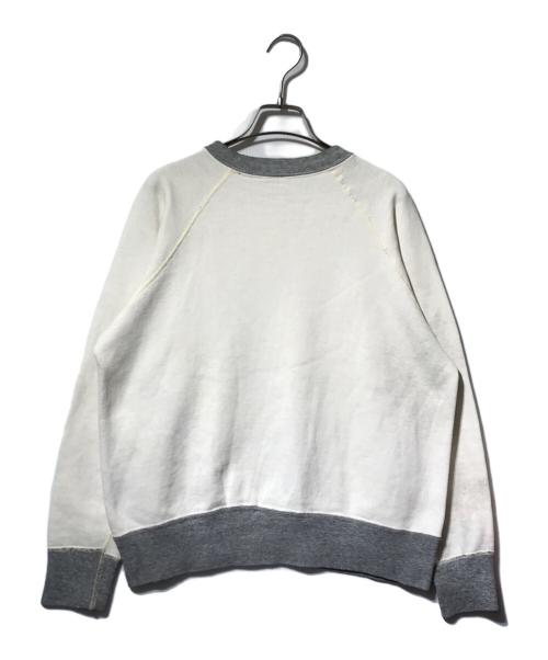 B.V.D（ビーブイディー）B.V.D (ビーブイディー) ラグランヴィンテージスウェット/ロゴ入りスウェット ホワイト×グレー サイズ:Lの古着・服飾アイテム