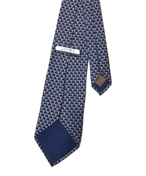 LOEWE（ロエベ）LOEWE (ロエベ) 総柄ネクタイ/シルクネクタイ ブルー サイズ:表記無しの古着・服飾アイテム
