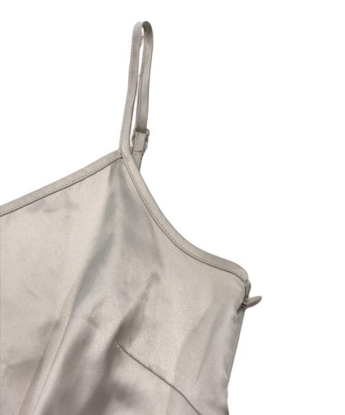 FRAY ID（フレイ アイディー）FRAY ID (フレイ アイディー) チュールプリーツスカートコンビリブニットワンピ ベージュの古着・服飾アイテム