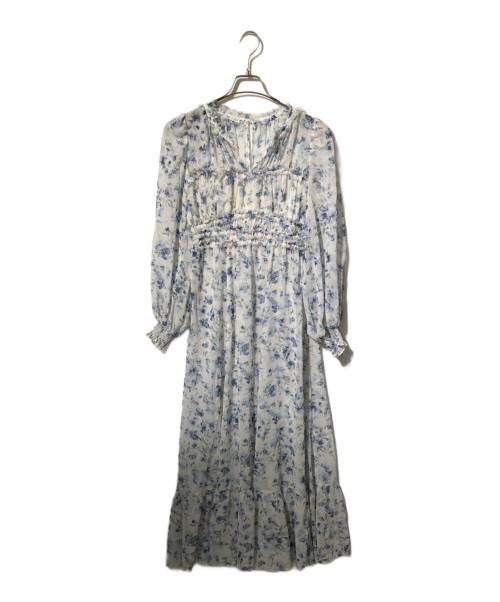 COCODEAL（ココディール）COCODEAL (ココディール) 花柄レース長袖ワンピース/総柄ワンピース ホワイト サイズ:2の古着・服飾アイテム