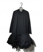 COMME des GARCONS COMME des GARCONSコムデギャルソン コムデギャルソン）の古着「裾フリルインナーチュールワンピース」｜ブラック