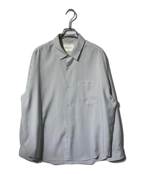 PUBLIC TOKYO（パブリックトウキョウ）PUBLIC TOKYO (パブリックトウキョウ) コンフォートリラックスレギュラーシャツ ベージュ×ホワイト サイズ:1の古着・服飾アイテム