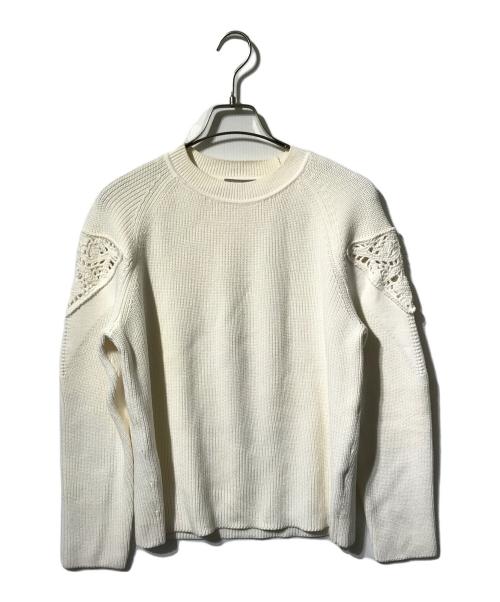 theory luxe（セオリーリュクス）theory luxe (セオリーリュクス) パッチワーククルーネックニット/長袖ニット/TYLON BONZ ベージュ サイズ:38の古着・服飾アイテム