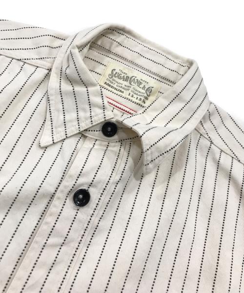 SUGAR CANE（シュガーケーン）SUGAR CANE (シュガーケーン) ストライプシャツ ホワイト サイズ:Mの古着・服飾アイテム