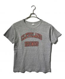 Champion（チャンピオン）の古着「80’S染み込み2段カレッジプリントTシャツ/半袖Tシャツ」｜グレー