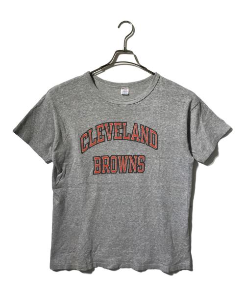 Champion（チャンピオン）Champion (チャンピオン) 80’S染み込み2段カレッジプリントTシャツ/半袖Tシャツ グレー サイズ:Lの古着・服飾アイテム