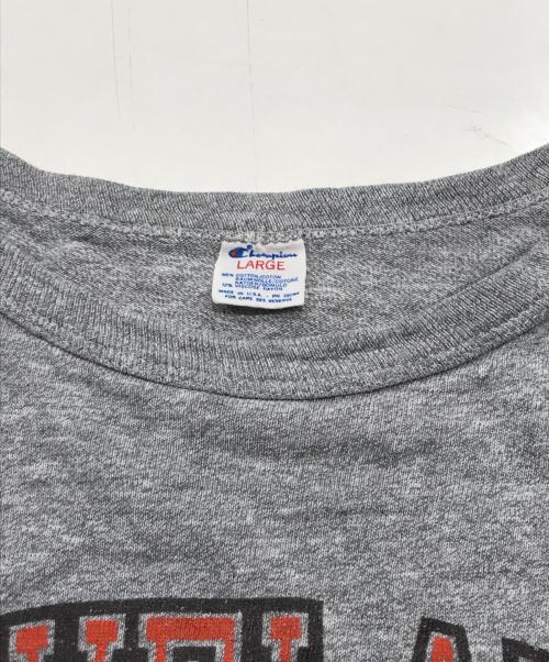 Champion（チャンピオン）Champion (チャンピオン) 80’S染み込み2段カレッジプリントTシャツ/半袖Tシャツ グレー サイズ:Lの古着・服飾アイテム