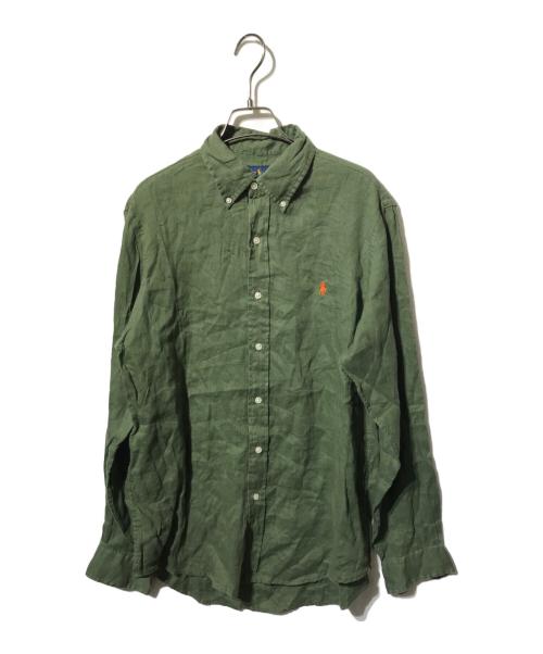 RALPH LAUREN（ラルフローレン）RALPH LAUREN (ラルフローレン) リネンシャツ/長袖シャツ グリーン サイズ:Mの古着・服飾アイテム