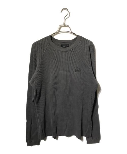 stussy（ステューシー）stussy (ステューシー)  BASIC STÜSSY THERMAL/サーマルカットソー/長袖カットソー/ロングスリーブカットソー グレー サイズ:Ｍの古着・服飾アイテム