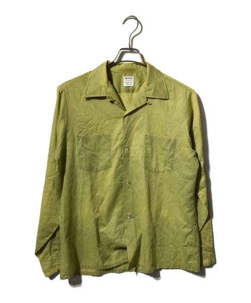 VAN HEUSEN（ヴァンヒューセン/バンヒューゼン）VAN HEUSEN (ヴァンヒューセン/バンヒューゼン) ヴィンテージシャツ/長袖シャツ/オープンカラーシャツ カーキ サイズ:Mの古着・服飾アイテム