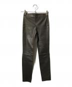 theoryセオリー）の古着「レザーレギンスパンツ/スキニーパンツ」｜ブラウン