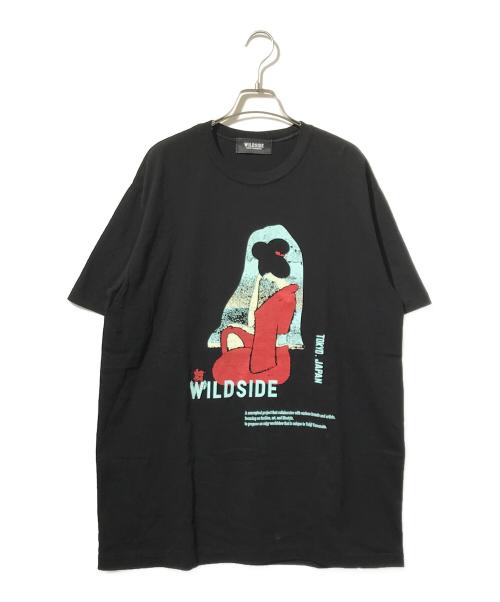 WILD SIDE YOHJI YAMAMOTO（ワイルドサイド ヨウジ ヤマモト）WILD SIDE YOHJI YAMAMOTO (ワイルドサイド ヨウジ ヤマモト) プリントTシャツ/半袖カットソー ブラック サイズ:4の古着・服飾アイテム
