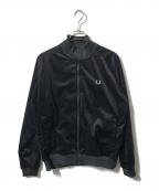 FRED PERRYフレッドペリー）の古着「ベロアトラックジャケット/VELOUR TRACK JACKET」｜ブラック