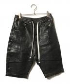 glambグラム）の古着「レザーショーツ/レザーハーフパンツ」｜ブラック