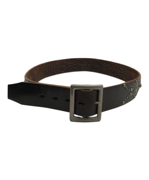 htc（エイチティーシー）htc (エイチティーシー) フラワースタッズベルト ブラウンの古着・服飾アイテム