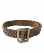 SUGAR CANEシュガーケーン）の古着「スタッズベルト」｜ブラウン