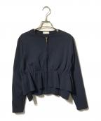 BALLSEYボールジィ）の古着「ミラノリブ ペプラムカーディガン/ジップカーディガン」｜ネイビー