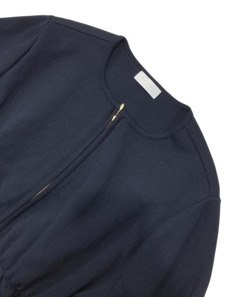 BALLSEY（ボールジィ）BALLSEY (ボールジィ) ミラノリブ ペプラムカーディガン/ジップカーディガン ネイビー サイズ:Sの古着・服飾アイテム