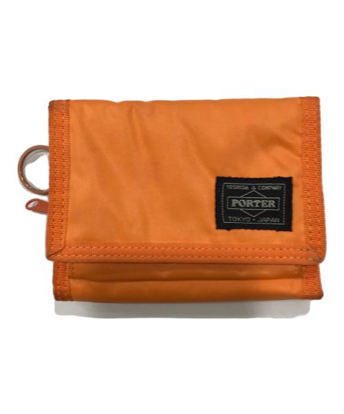 PORTER（ポーター）PORTER (ポーター) 3つ折り財布 オレンジの古着・服飾アイテム