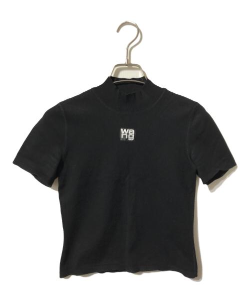 ALEXANDER WANG（アレキサンダー・ワン）ALEXANDER WANG (アレキサンダー・ワン) ワンポイントロゴＴシャツ/モックネック半袖ニット ブラック サイズ:XLの古着・服飾アイテム