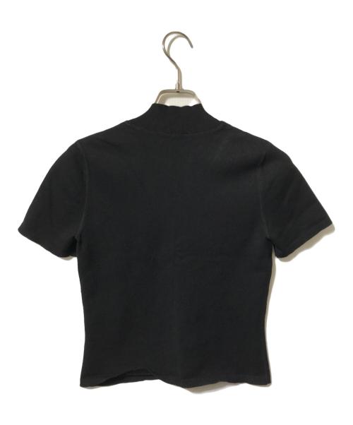 ALEXANDER WANG（アレキサンダー・ワン）ALEXANDER WANG (アレキサンダー・ワン) ワンポイントロゴＴシャツ/モックネック半袖ニット ブラック サイズ:XLの古着・服飾アイテム