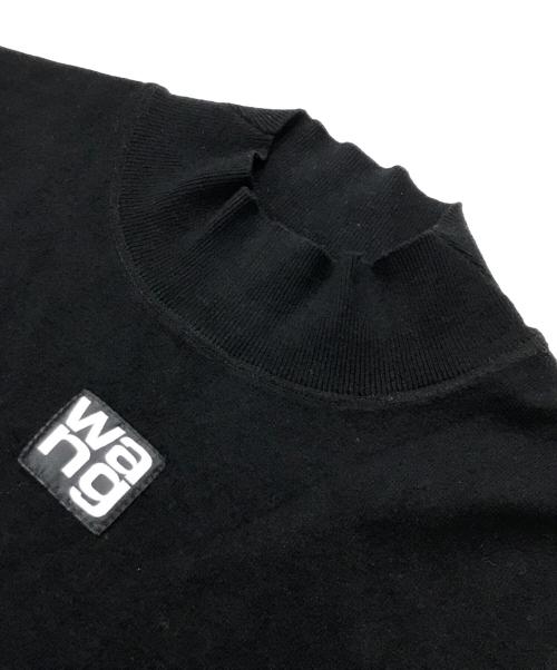 ALEXANDER WANG（アレキサンダー・ワン）ALEXANDER WANG (アレキサンダー・ワン) ワンポイントロゴＴシャツ/モックネック半袖ニット ブラック サイズ:XLの古着・服飾アイテム