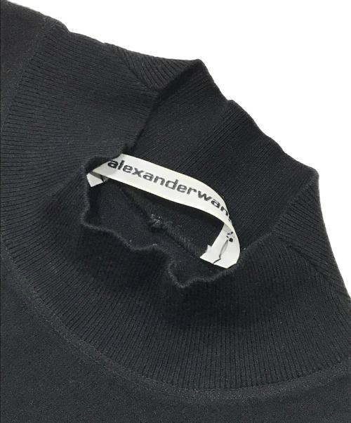ALEXANDER WANG（アレキサンダー・ワン）ALEXANDER WANG (アレキサンダー・ワン) ワンポイントロゴＴシャツ/モックネック半袖ニット ブラック サイズ:XLの古着・服飾アイテム