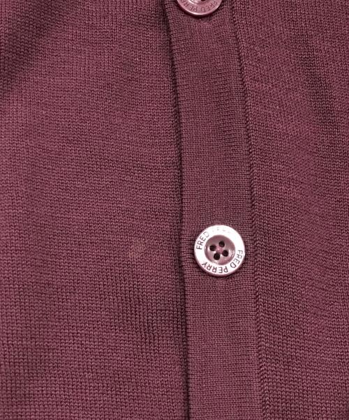 FRED PERRY（フレッドペリー）FRED PERRY (フレッドペリー) メリノウールカーディガン バーガンディー サイズ:Mの古着・服飾アイテム
