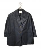 ENFOLDエンフォルド）の古着「シャンブレーギャバコクーンコート/ステンカラーコート」｜ネイビー