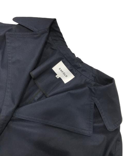ENFOLD（エンフォルド）ENFOLD (エンフォルド) シャンブレーギャバコクーンコート/ステンカラーコート ネイビー サイズ:38の古着・服飾アイテム