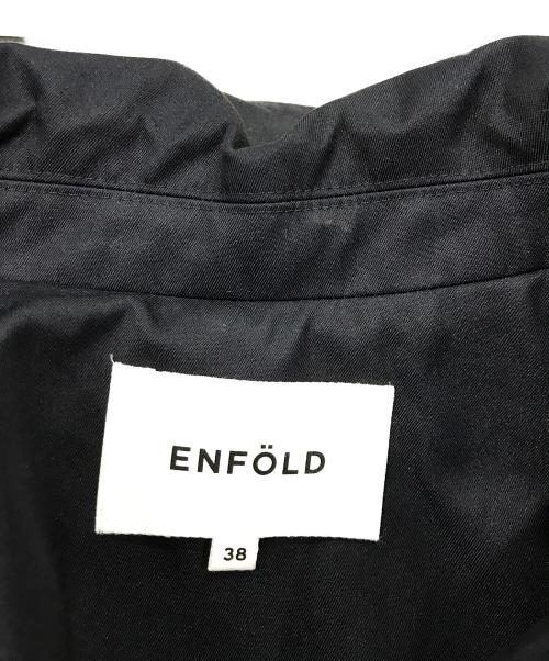 ENFOLD（エンフォルド）ENFOLD (エンフォルド) シャンブレーギャバコクーンコート/ステンカラーコート ネイビー サイズ:38の古着・服飾アイテム