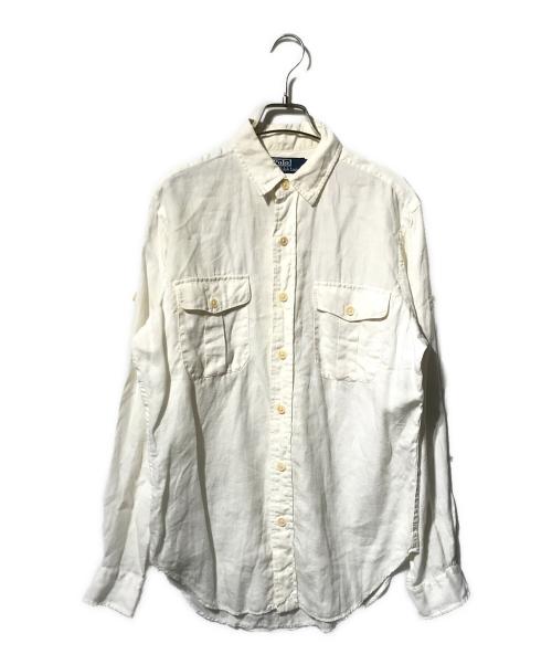POLO RALPH LAUREN（ポロ・ラルフローレン）POLO RALPH LAUREN (ポロ・ラルフローレン) リネン長袖シャツ アイボリー サイズ:Sの古着・服飾アイテム