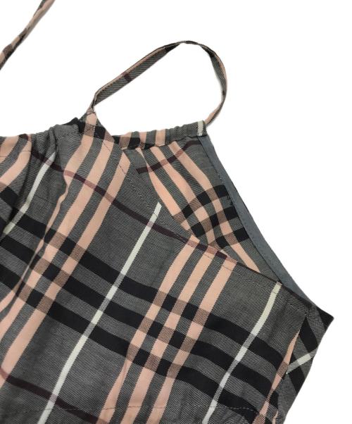 BURBERRY BLUE LABEL（バーバリー ブルー レーベル）BURBERRY BLUE LABEL (バーバリー ブルー レーベル) チェック柄キャミソールブラウス/バックリボンキャミソール グレー×ベージュ サイズ:38の古着・服飾アイテム