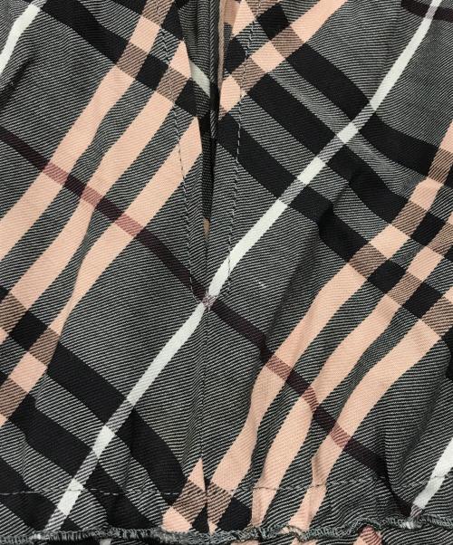 BURBERRY BLUE LABEL（バーバリー ブルー レーベル）BURBERRY BLUE LABEL (バーバリー ブルー レーベル) チェック柄キャミソールブラウス/バックリボンキャミソール グレー×ベージュ サイズ:38の古着・服飾アイテム