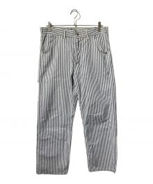 STANDARD CALIFORNIA（スタンダードカリフォルニア）の古着「ヒッコリーペインターパンツ」｜ネイビー×ホワイト