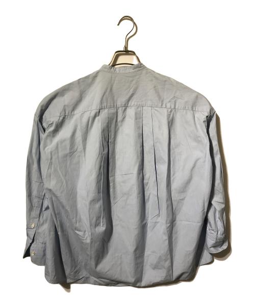 45R（フォーティファイブ・アール）45R (フォーティファイブ・アール) プルオーバーバンドカラーピンタックシャツ/長袖シャツ ブルーの古着・服飾アイテム