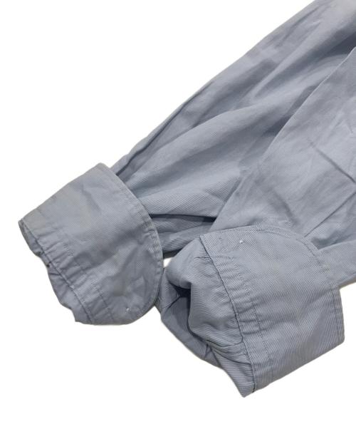 45R（フォーティファイブ・アール）45R (フォーティファイブ・アール) プルオーバーバンドカラーピンタックシャツ/長袖シャツ ブルーの古着・服飾アイテム