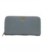 PRADAプラダ）の古着「ラウンドファスナー長財布」｜ブルー