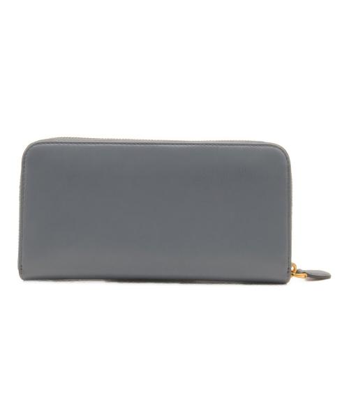 PRADA（プラダ）PRADA (プラダ) ラウンドファスナー長財布 ブルーの古着・服飾アイテム