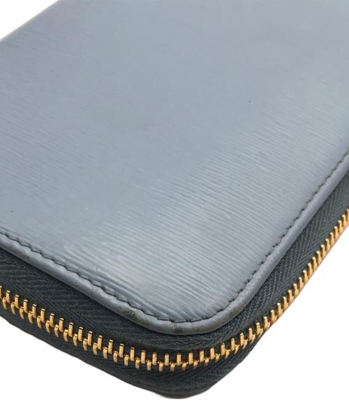 PRADA（プラダ）PRADA (プラダ) ラウンドファスナー長財布 ブルーの古着・服飾アイテム