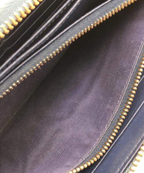 PRADA（プラダ）PRADA (プラダ) ラウンドファスナー長財布 ブルーの古着・服飾アイテム